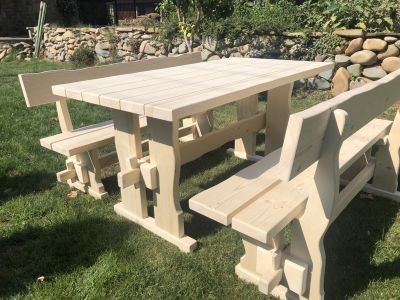 Градинска маса с пейки - NV Wood Centre - Червен бряг